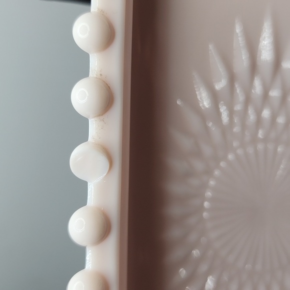 Milk Glass Pink Divided Serving Relish Dish Rare Vintage - Picture 4 of 5